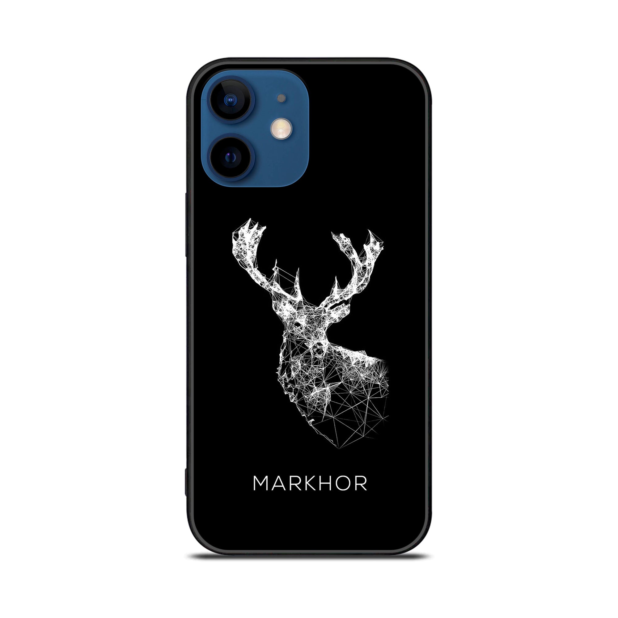iPhone 12 Mini Markhor Series  Premium Printed Glass soft Bumper shock Proof Case