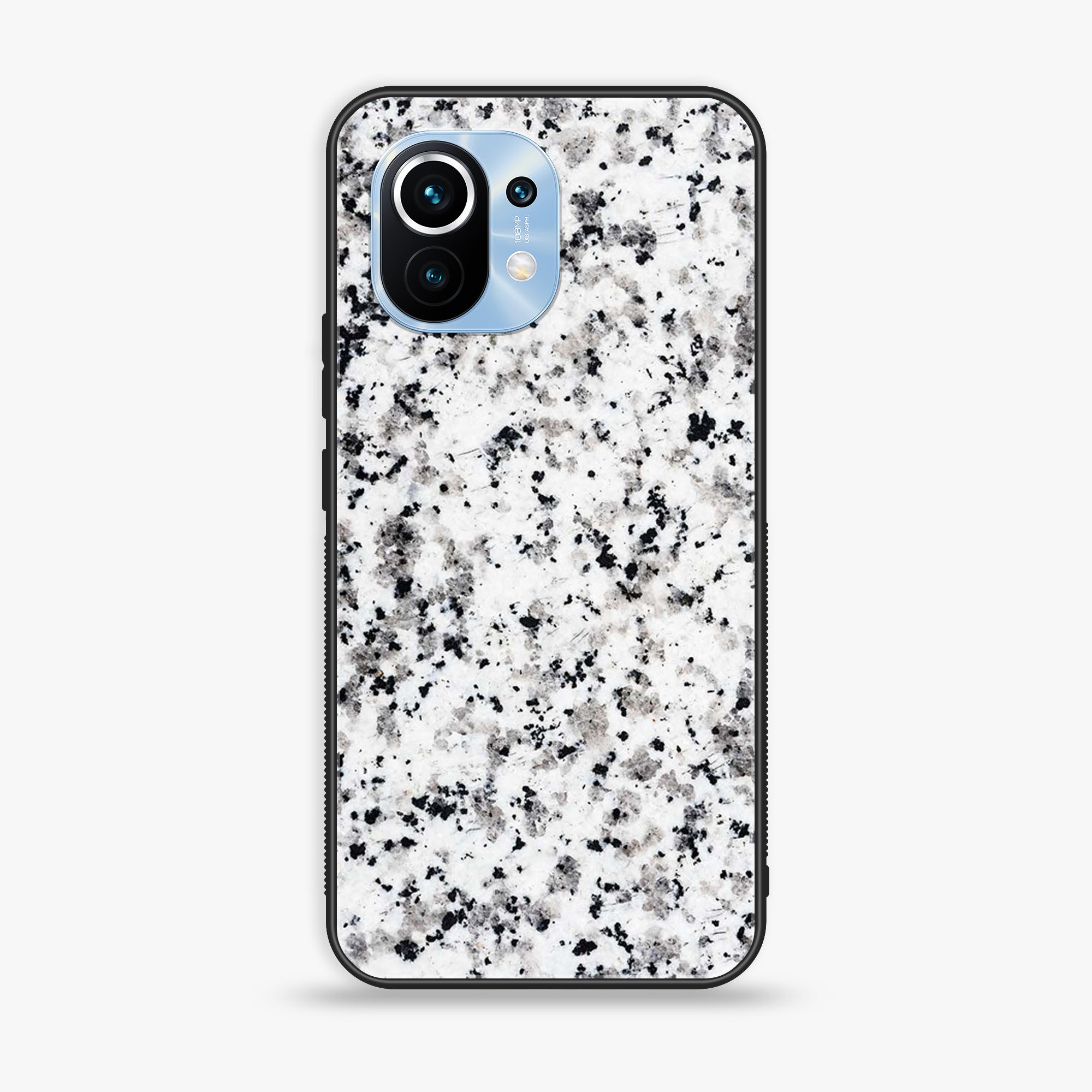 Mi 11 Lite - White Marble Series - Premium Printed Glass soft Bumper shock Proof Case