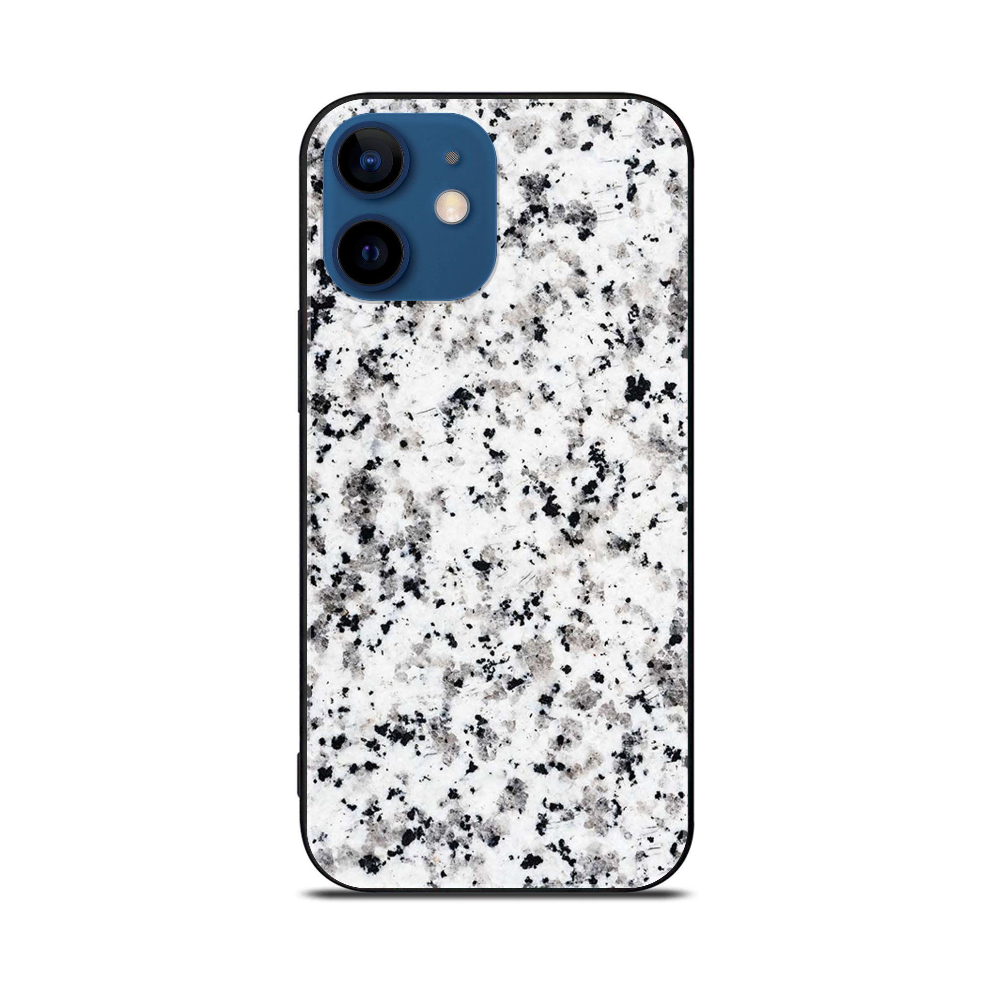 iPhone 12 Mini White Marble Series  Premium Printed Glass soft Bumper shock Proof Case