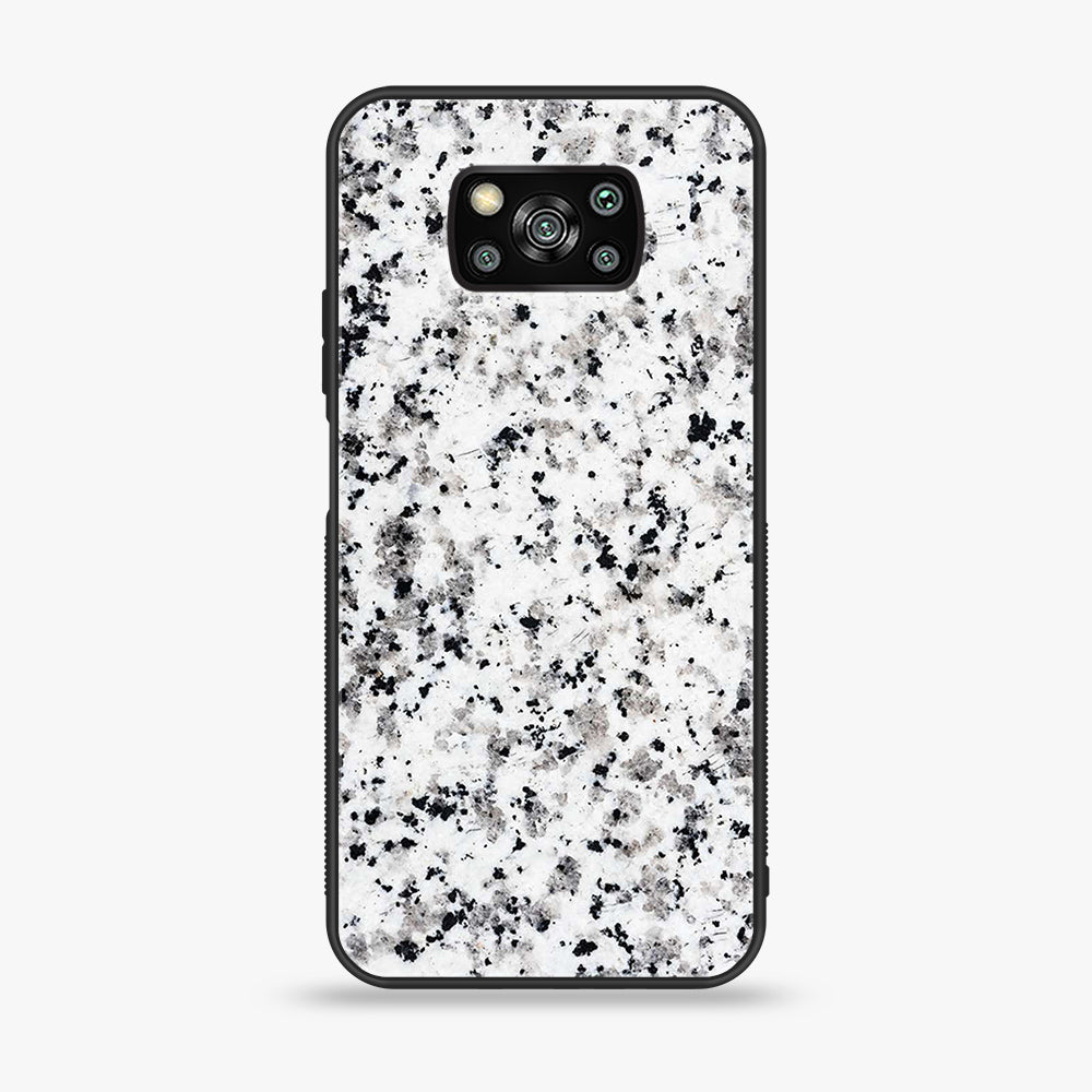 Xiaomi Poco X3 -White Marble Series - Premium Printed Glass soft Bumper shock Proof Case