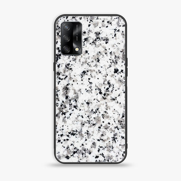 Oppo A74 - White Marble Design 9 - Premium Printed Glass soft Bumper shock Proof Case CS-20203