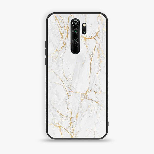 Redmi Note 8 Pro - White  Marble Series Design 8- Premium Printed Glass soft Bumper shock Proof Case  CS-20097