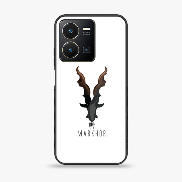 Vivo Y35 - Markhor  Design 2   - Premium Printed Glass soft Bumper shock Proof Case CS-27977