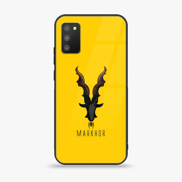 Samsung Galaxy M02s -  Markhor Series - Premium Printed Glass soft Bumper shock Proof Case