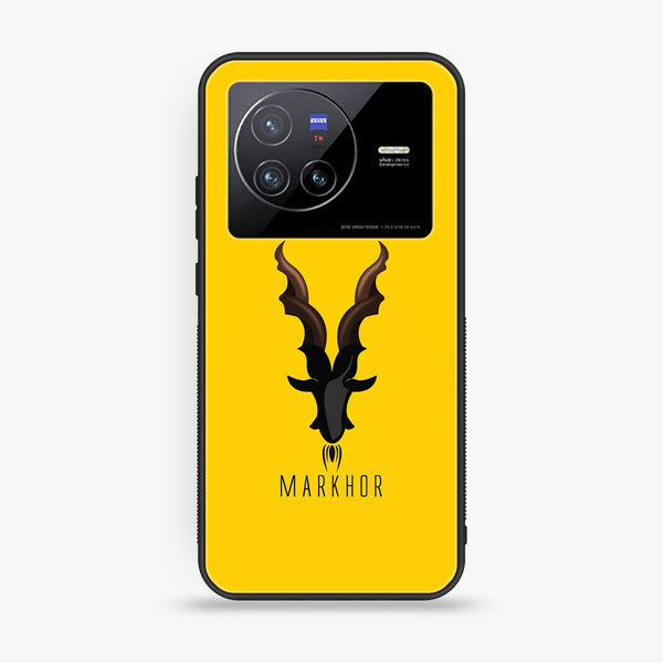 Vivo X80- Markhor Design 1- Premium Printed Glass soft Bumper shock Proof Case  CS-27965