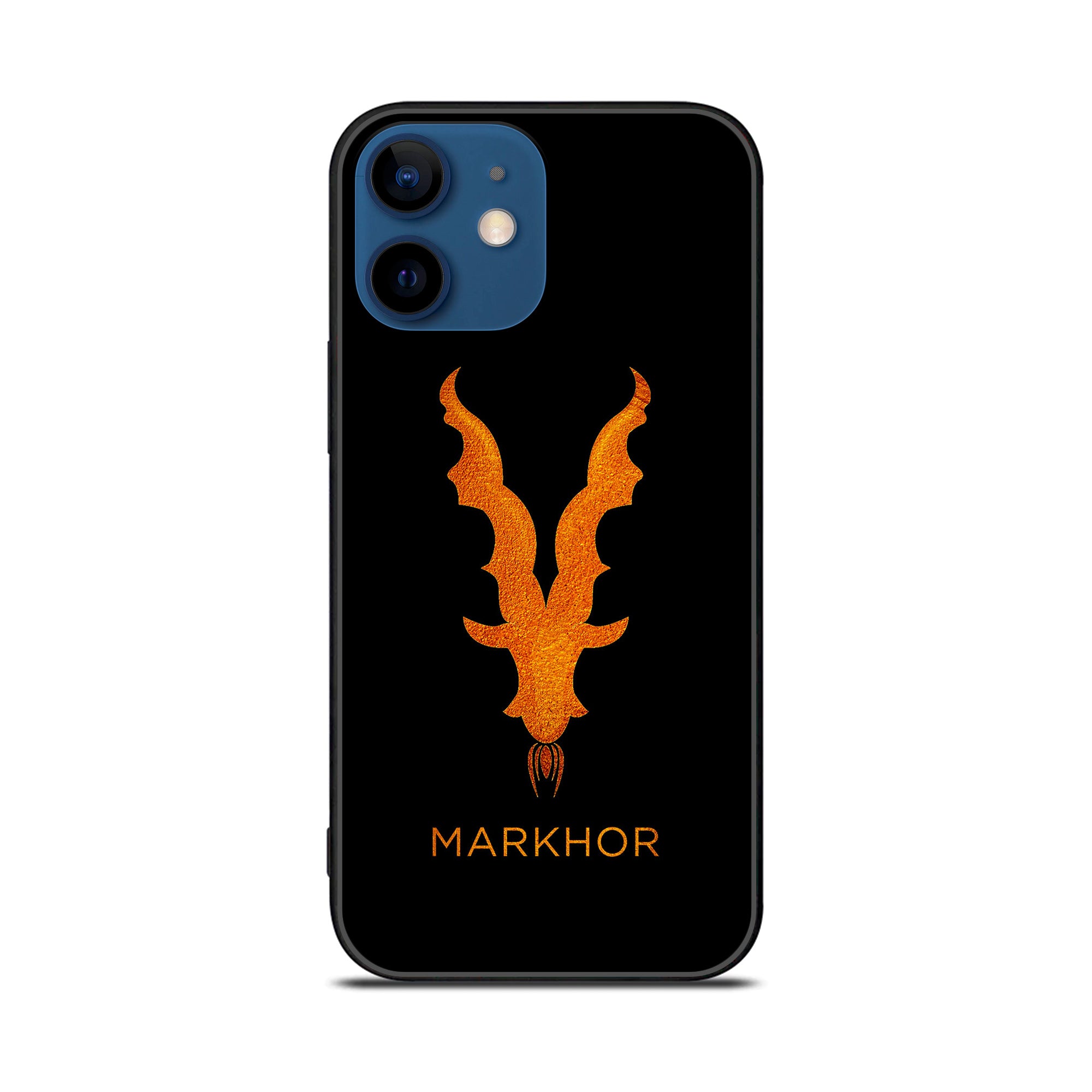 iPhone 12 Mini Markhor Series  Premium Printed Glass soft Bumper shock Proof Case