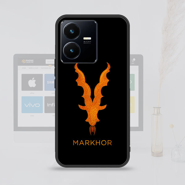 Vivo Y22  Markhor Design 12 Premium Printed Glass soft Bumper shock Proof Case CS-15693