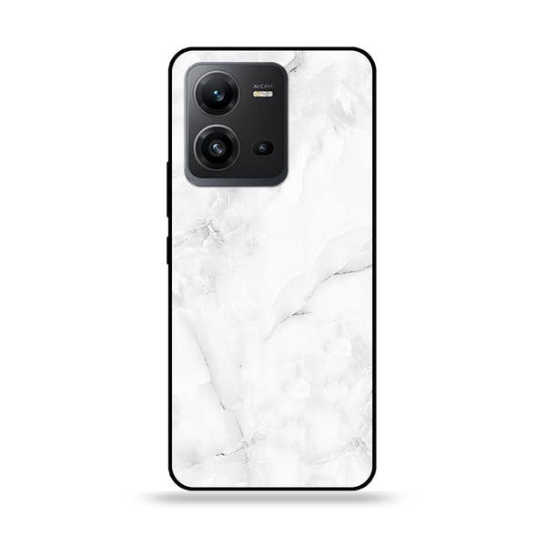 Vivo V25 5G/V25E   - White Marble Design 5 - Premium Metal Printed soft Bumper shock Proof Case