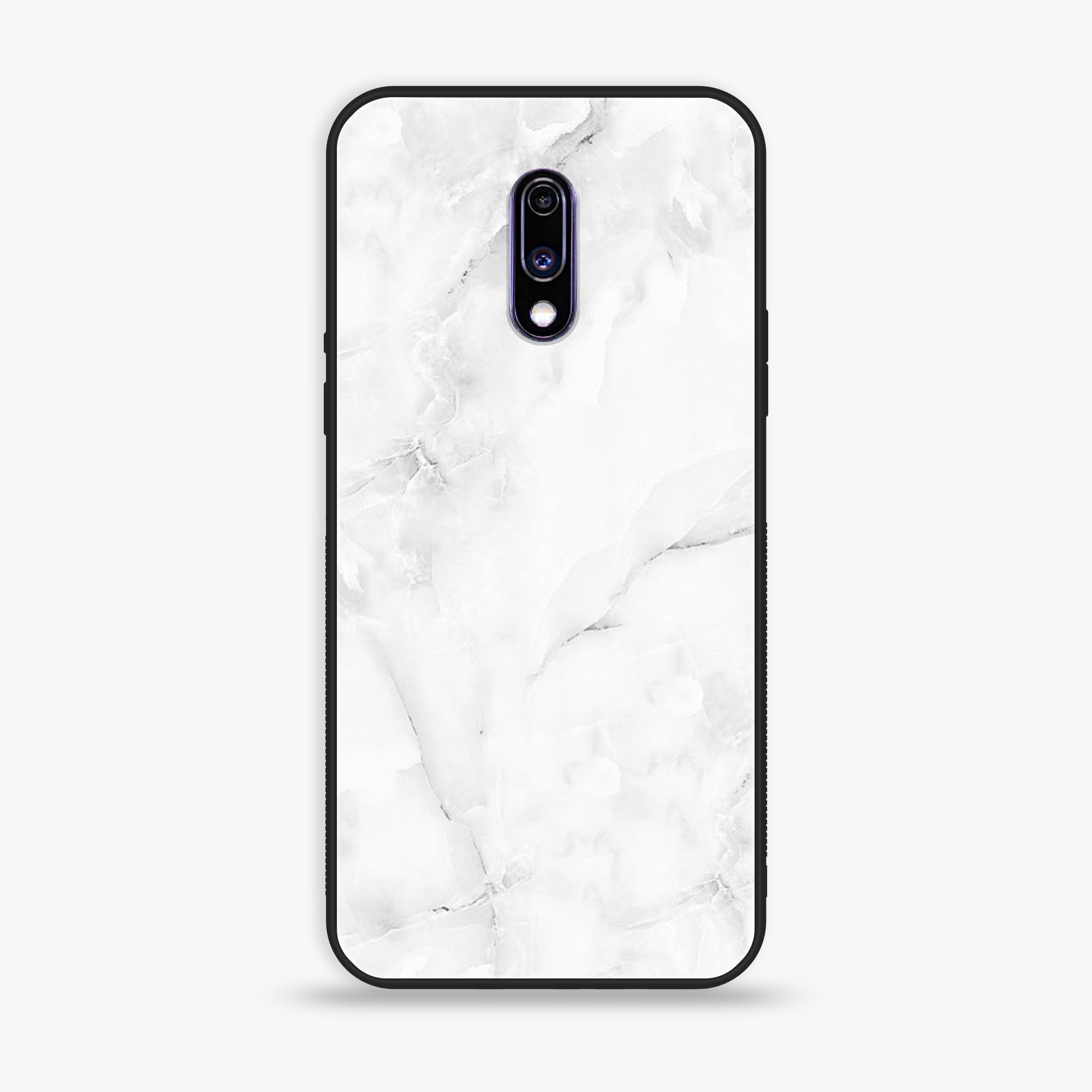 OnePlus 7 - White Marble Series - Premium Printed Glass soft Bumper shock Proof Case
