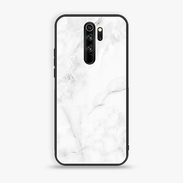 Redmi Note 8 Pro - White  Marble Design 5- Premium Printed Glass soft Bumper shock Proof Case CS-12848