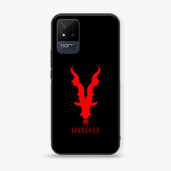 REALME NARZO 50I - Markhore Series Design 10  - Premium Printed Glass soft Bumper shock Proof Case  CS-19389