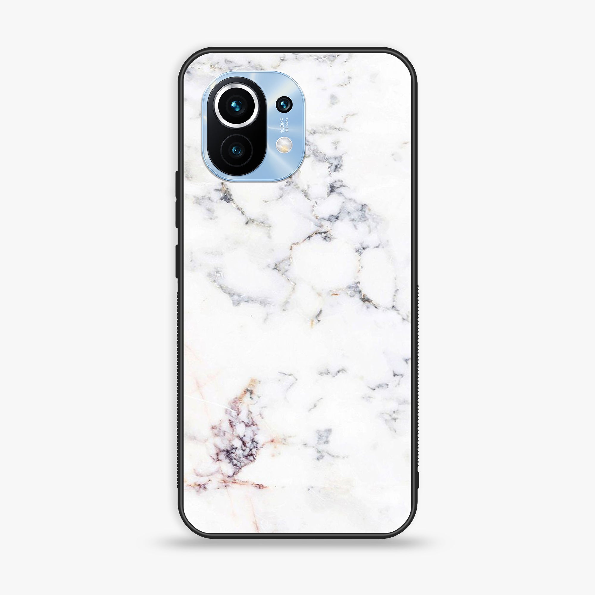 Xiaomi 11 Lite 5G NE - White Marble Series - Premium Printed Glass soft Bumper shock Proof Case