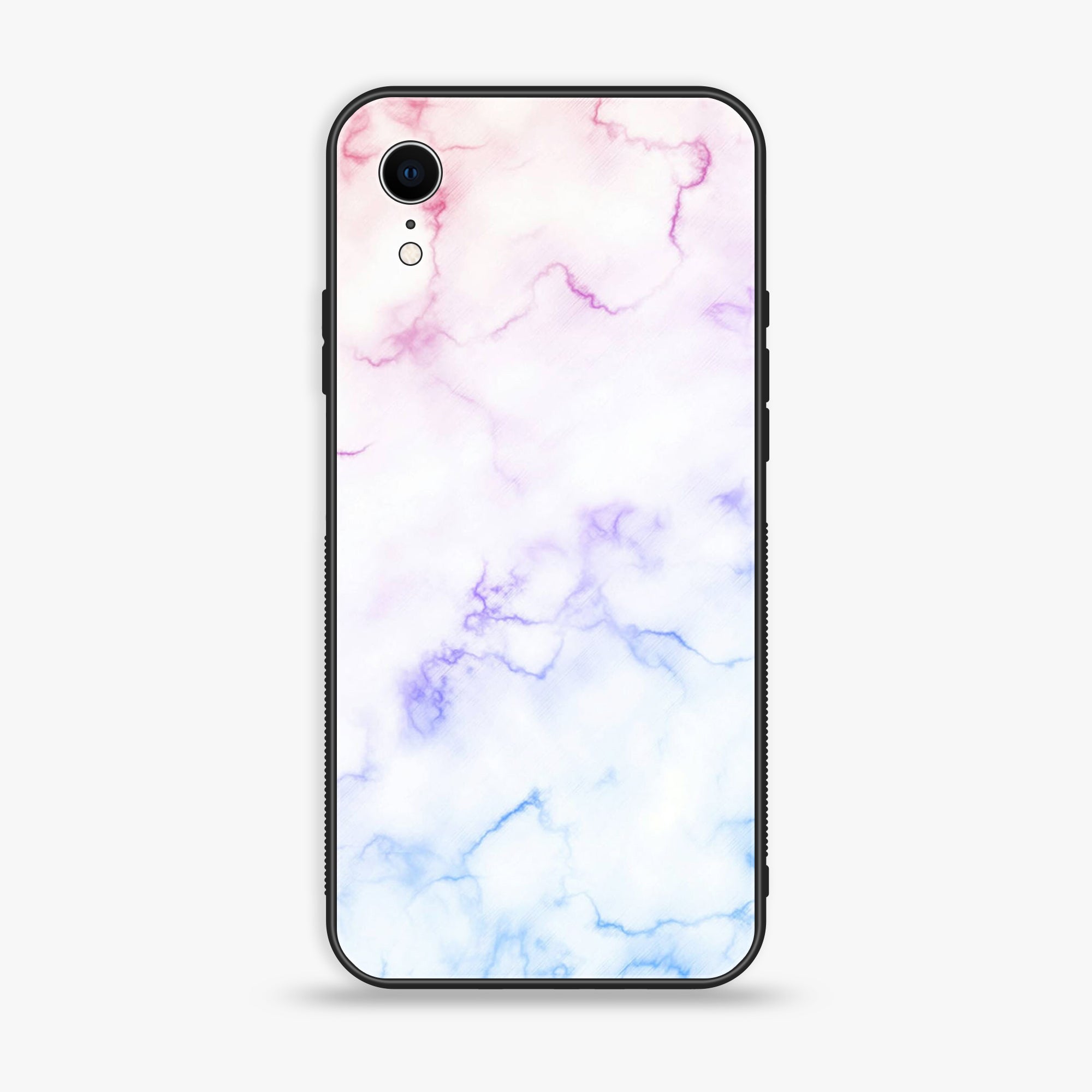 iPhone XR - White Marble Series - Premium Printed Glass soft Bumper shock Proof Case