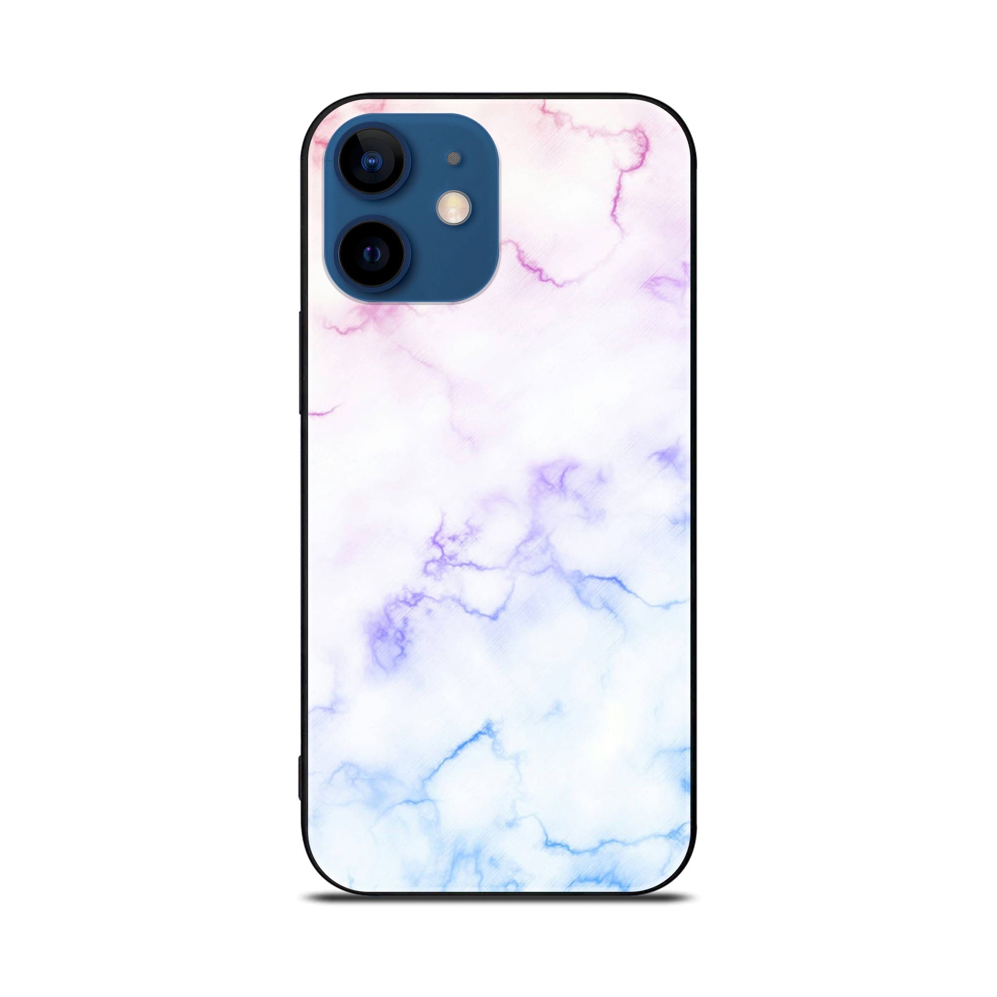 iPhone 11 White Marble Series  Premium Printed Glass soft Bumper shock Proof Case