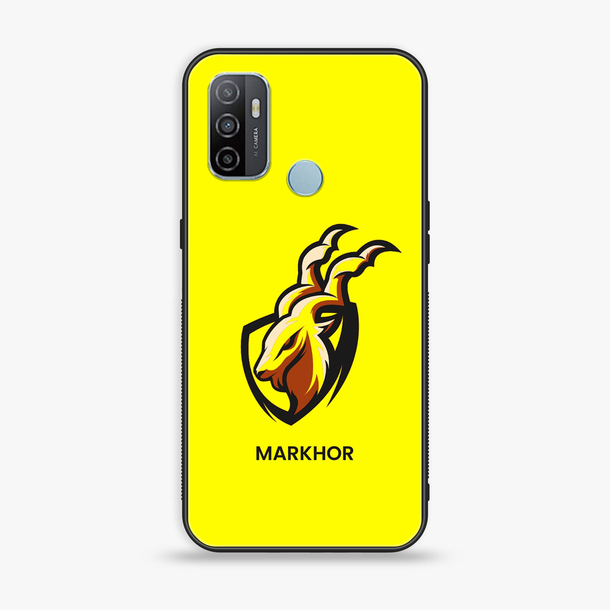 Oppo A53 - Markhor series - Premium Printed Glass soft Bumper shock Proof Case