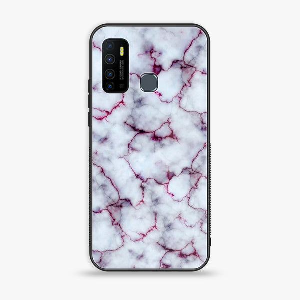 Infinix Hot 9 Play - White Marble Design 1 - Premium Metal Printed soft Bumper shock Proof Case CS-42307