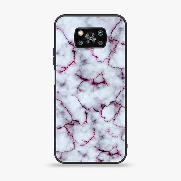 Xiaomi Poco X3 -White Marble Series Design 1  - Premium Printed Glass soft Bumper shock Proof Case  CS-20231