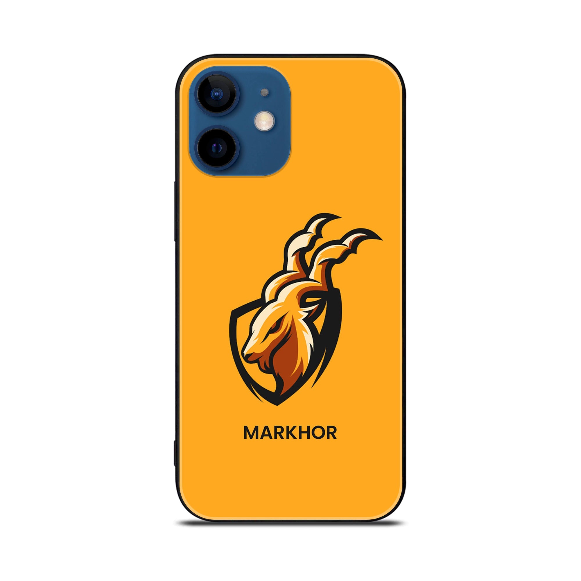 iPhone 12 Markhor Series  Premium Printed Glass soft Bumper shock Proof Case