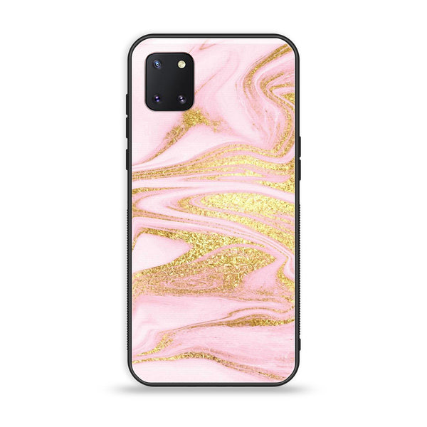 Samsung Galaxy Note 10 Lite - Pink Marble Series - Premium Printed Glass soft Bumper shock Proof Case