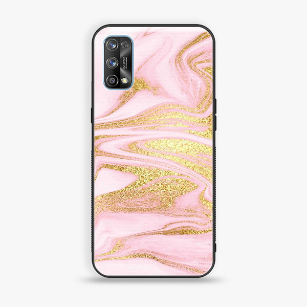 Realme 7 Pro - Pink Marble Design 10 - Premium Metal Printed soft Bumper shock Proof Case CS-30392