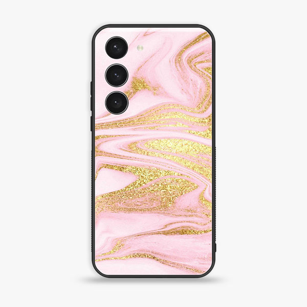Samsung Galaxy S23 - Pink  Marble Series - Premium Metal Printed soft Bumper shock Proof Case