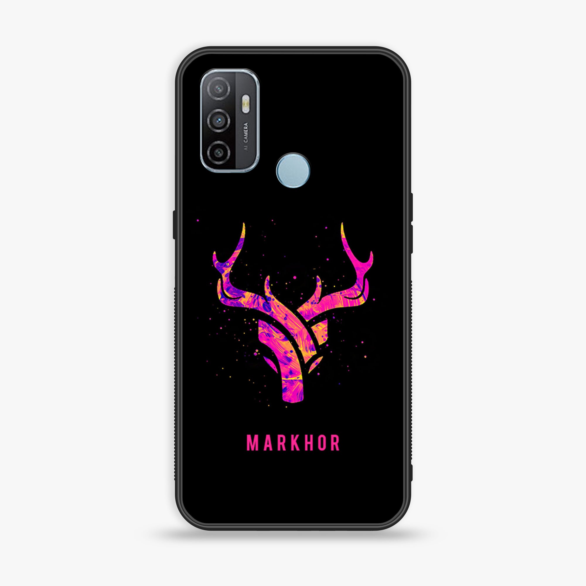 Oppo A53 - Markhor series - Premium Printed Glass soft Bumper shock Proof Case