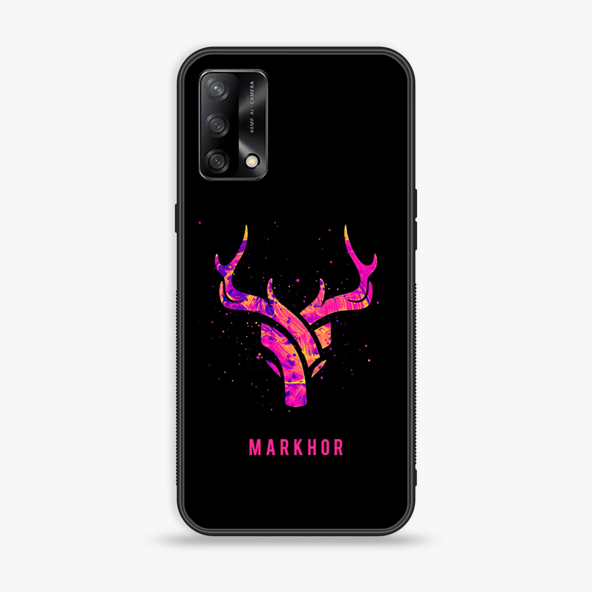 Oppo A74 - Markhor Series - Premium Printed Glass soft Bumper shock Proof Case