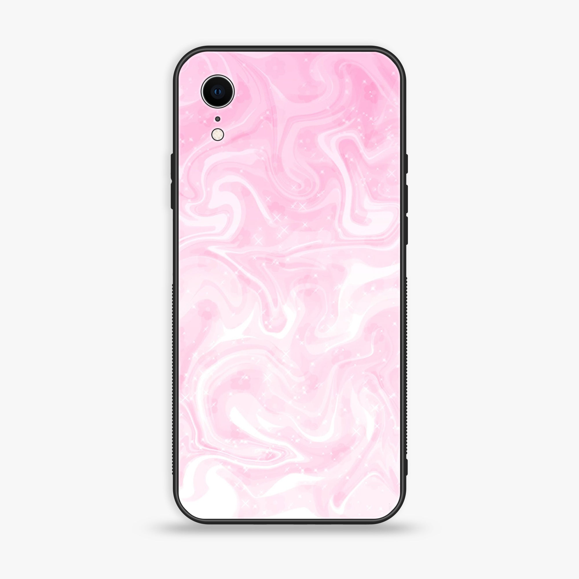 iPhone XR - Pink Marble Series - Premium Printed Glass soft Bumper shock Proof Case