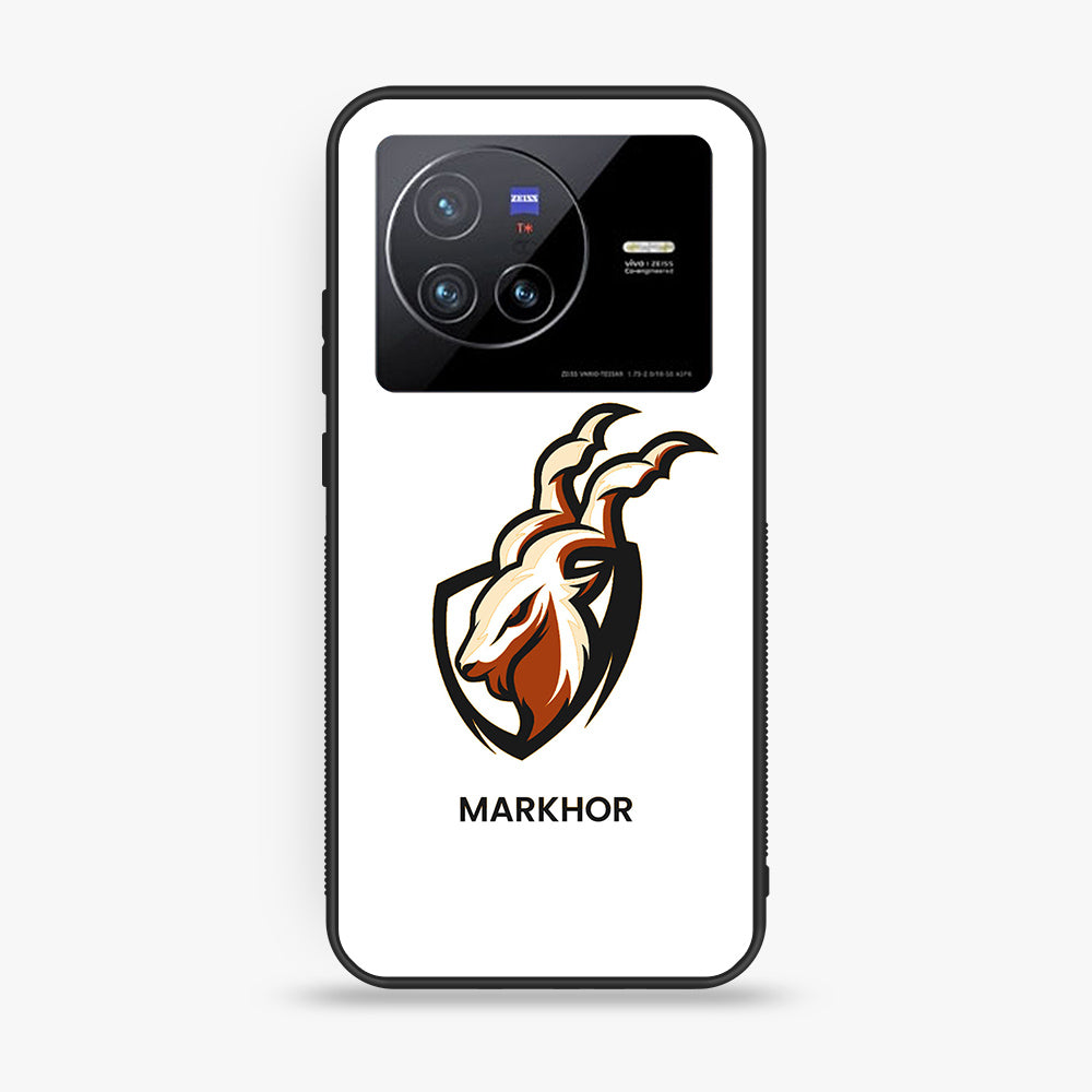Vivo X80- Markhor Series - Premium Printed Glass soft Bumper shock Proof Case
