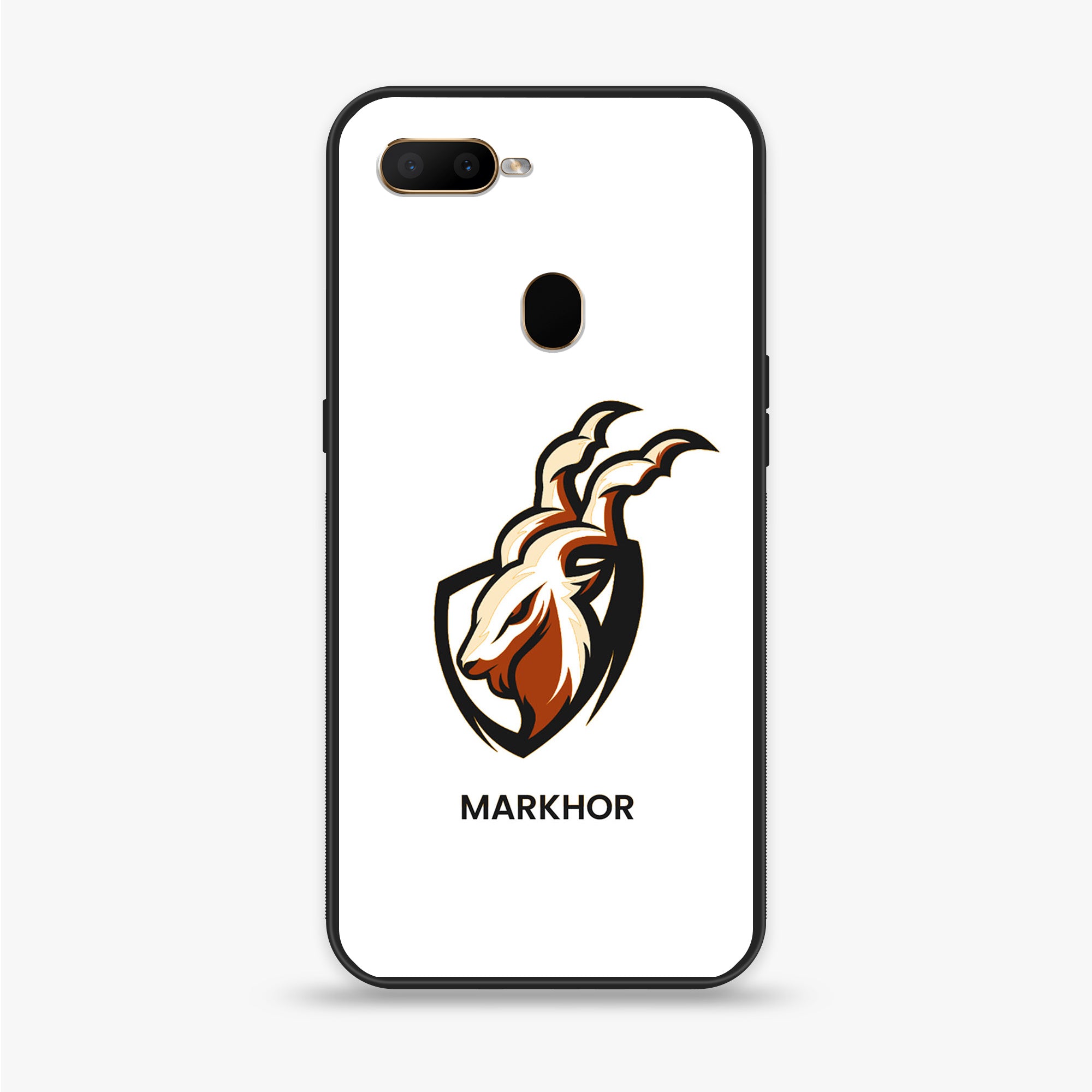 OPPO A5s -Markhor Series - Premium Printed Glass soft Bumper shock Proof Case