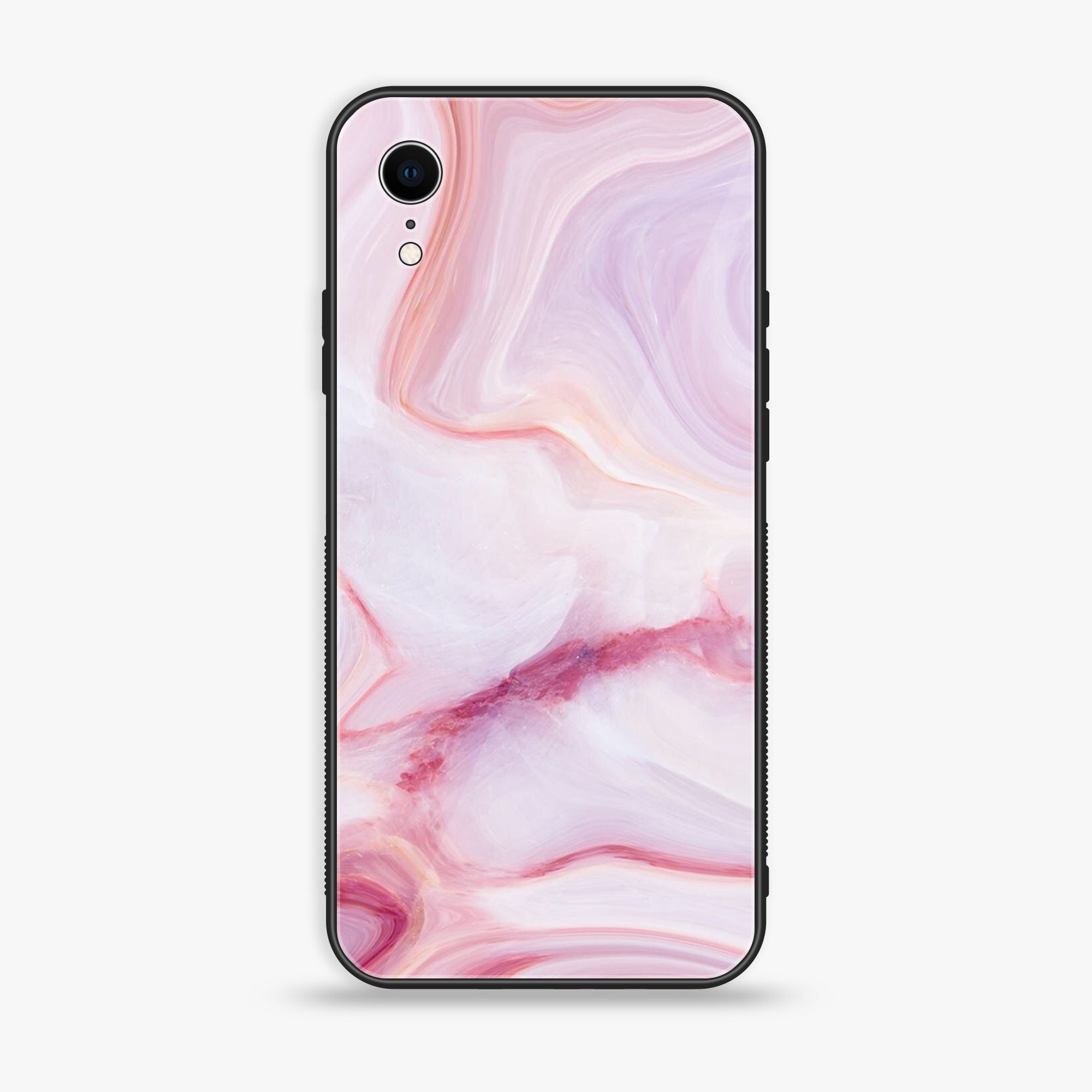 iPhone XR - Pink Marble Series - Premium Printed Glass soft Bumper shock Proof Case