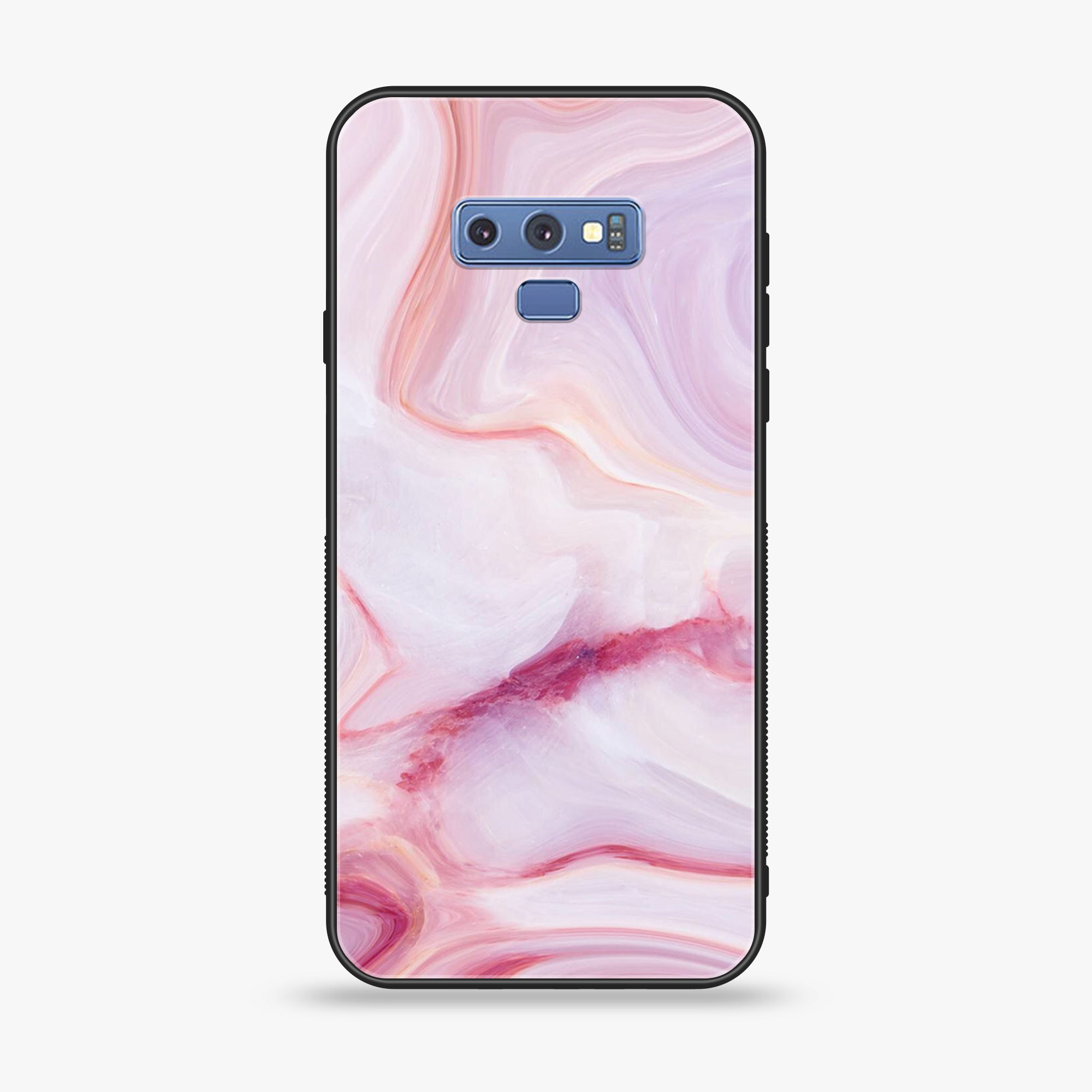 Samsung Galaxy Note 9 - Pink Marble Series - Premium Printed Glass soft Bumper shock Proof Case
