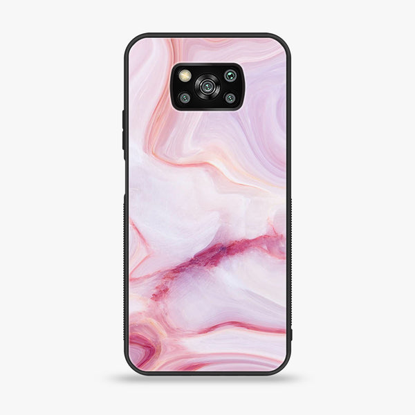 Xiaomi Poco X3/ X3 Pro/ X3 NFC - Pink Marble Design 8 - Premium Metal Printed soft Bumper shock Proof Case CS-31703