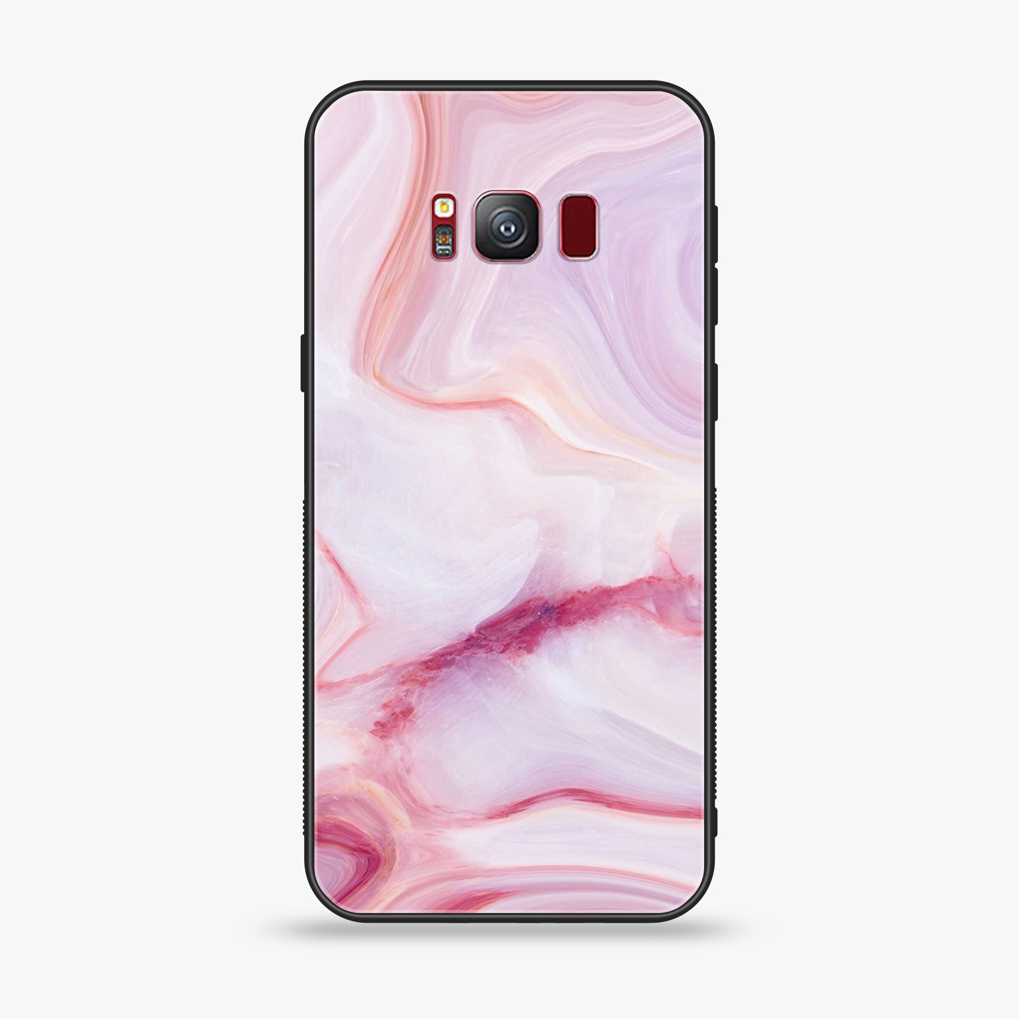 Galaxy S8 - Pink Marble Series - Premium Printed Glass soft Bumper shock Proof Case