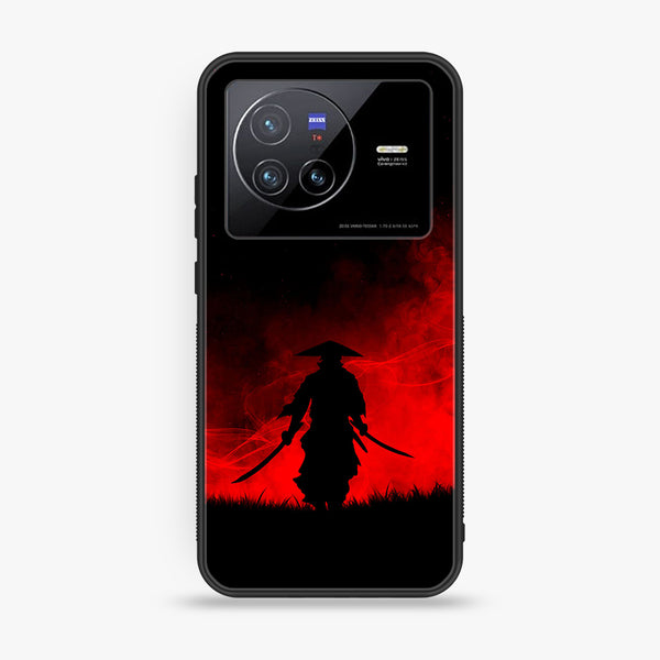 Vivo X80 -  Ninja Series - Premium Printed Glass soft Bumper shock Proof Case