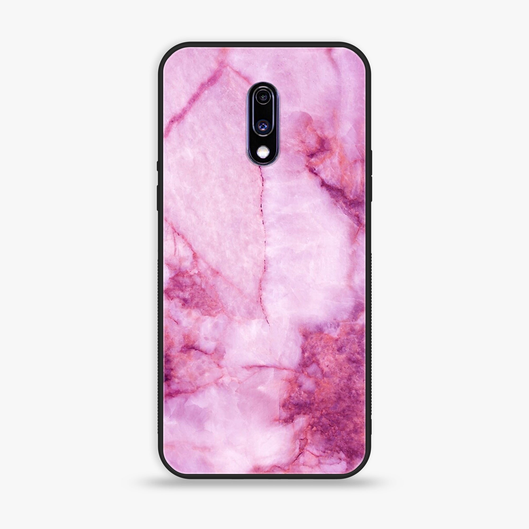 OnePlus 7 - Pink Marble Series - Premium Printed Glass soft Bumper shock Proof Case