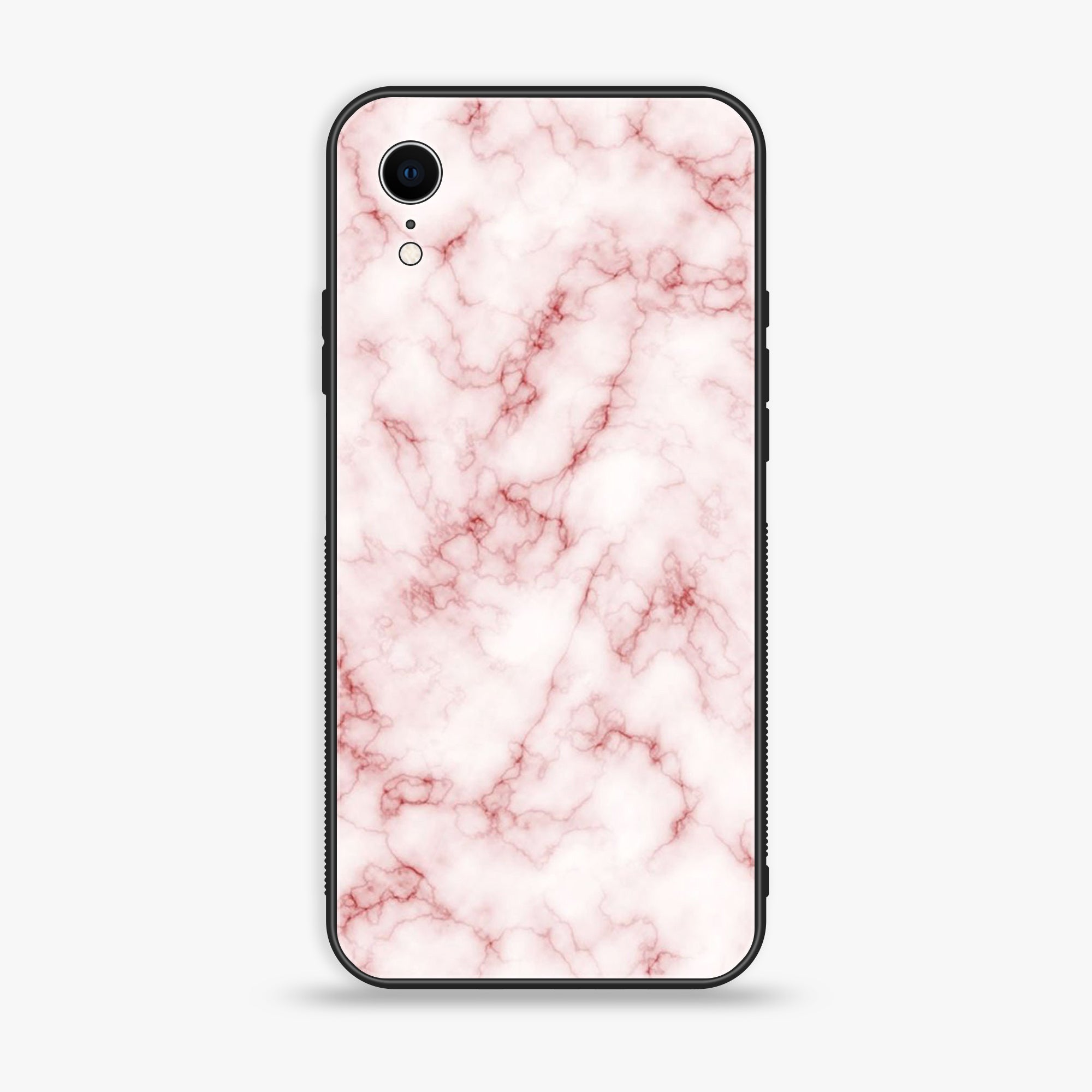 iPhone XR - Pink Marble Series - Premium Printed Glass soft Bumper shock Proof Case