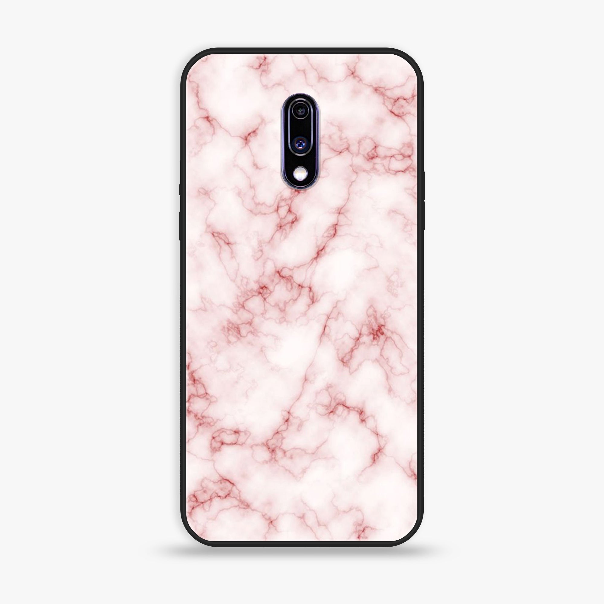 OnePlus 7 - Pink Marble Series - Premium Printed Glass soft Bumper shock Proof Case