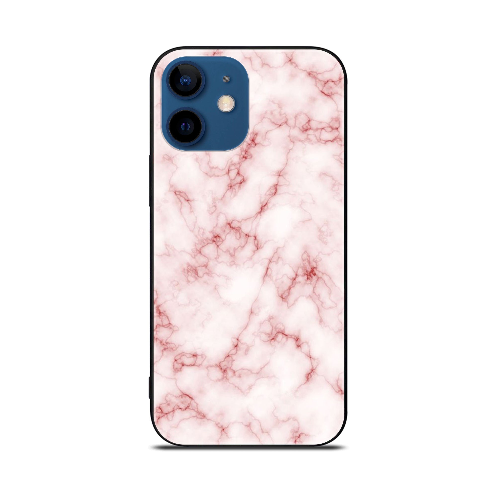 iPhone 11  Pink Marble Series Premium Printed Glass soft Bumper shock Proof Case