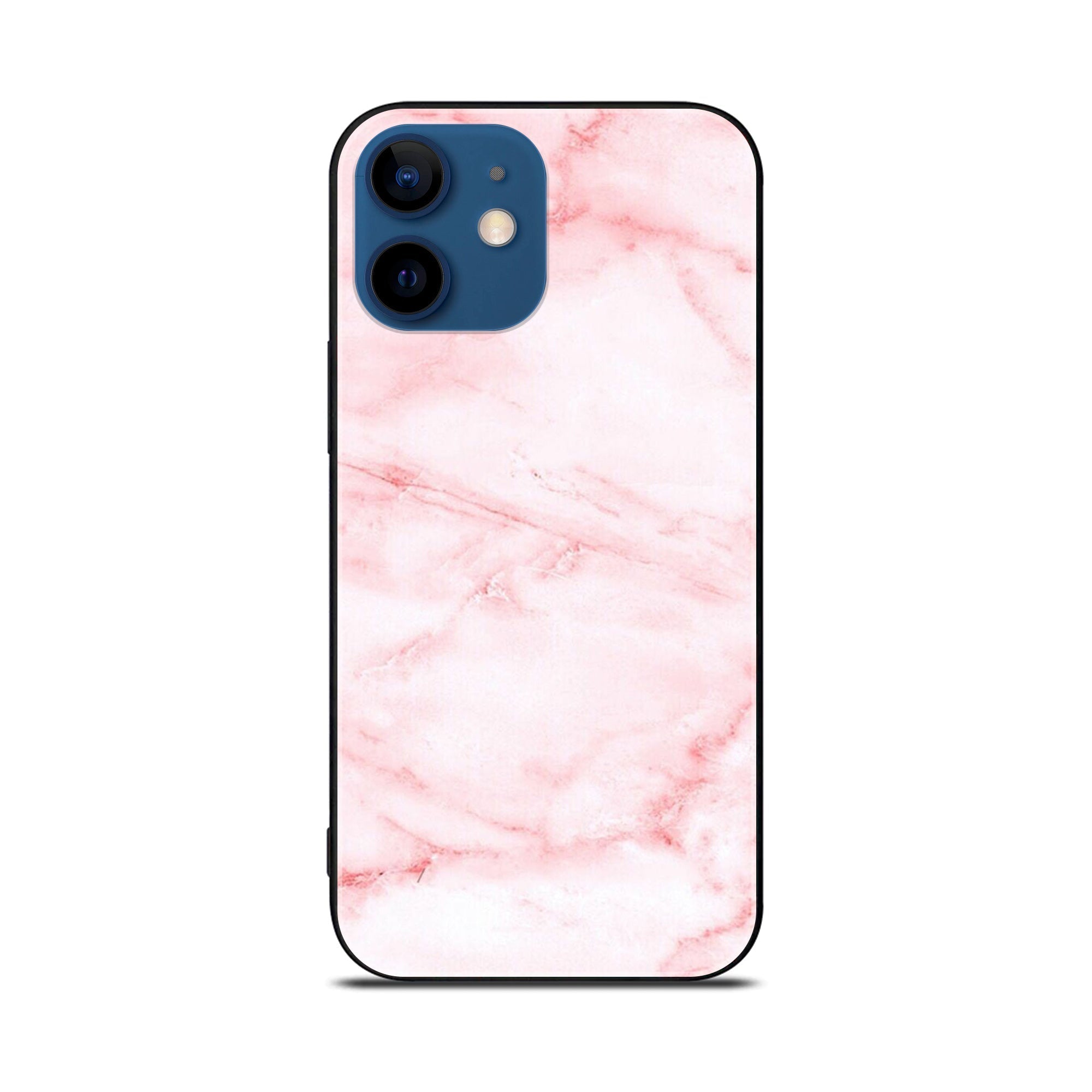 iPhone 11  Pink Marble Series Premium Printed Glass soft Bumper shock Proof Case