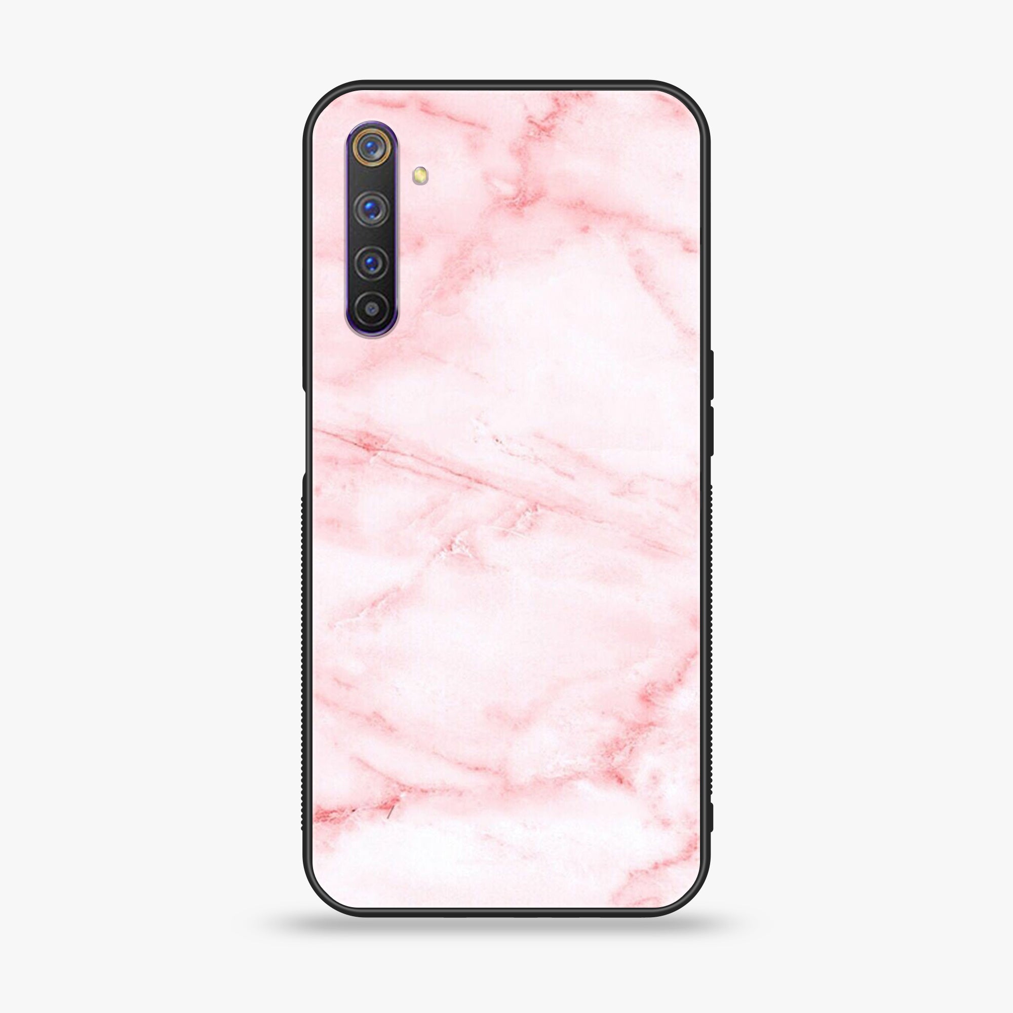Realme 6 Pro - Pink Marble Series - Premium Printed Glass soft Bumper shock Proof Case