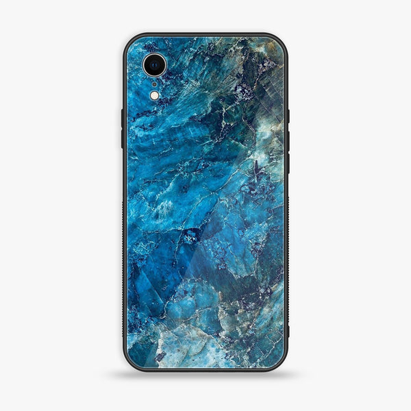 iPhone XR - Blue Marble Series - Premium Printed Glass soft Bumper shock Proof Case