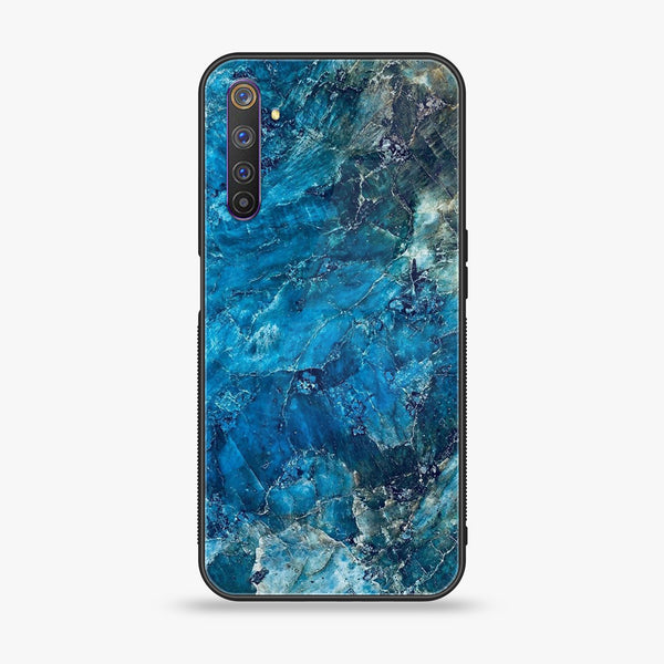 Realme 6 Pro - Blue Marble Series - Premium Printed Glass soft Bumper shock Proof Case
