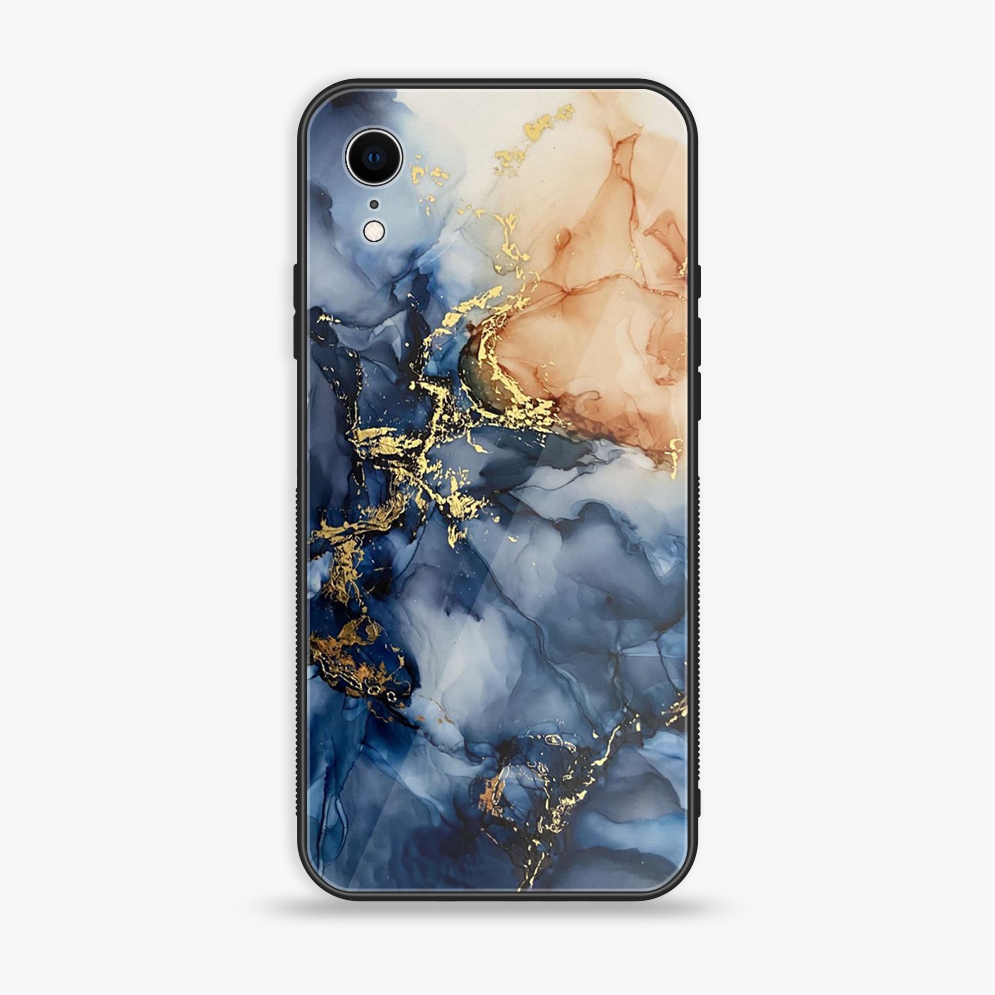 iPhone XR - Blue Marble Series - Premium Printed Glass soft Bumper shock Proof Case