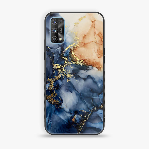 Realme 7 Pro - Blue Marble Design 7 - Premium Printed Glass soft Bumper shock Proof Case CS-42543