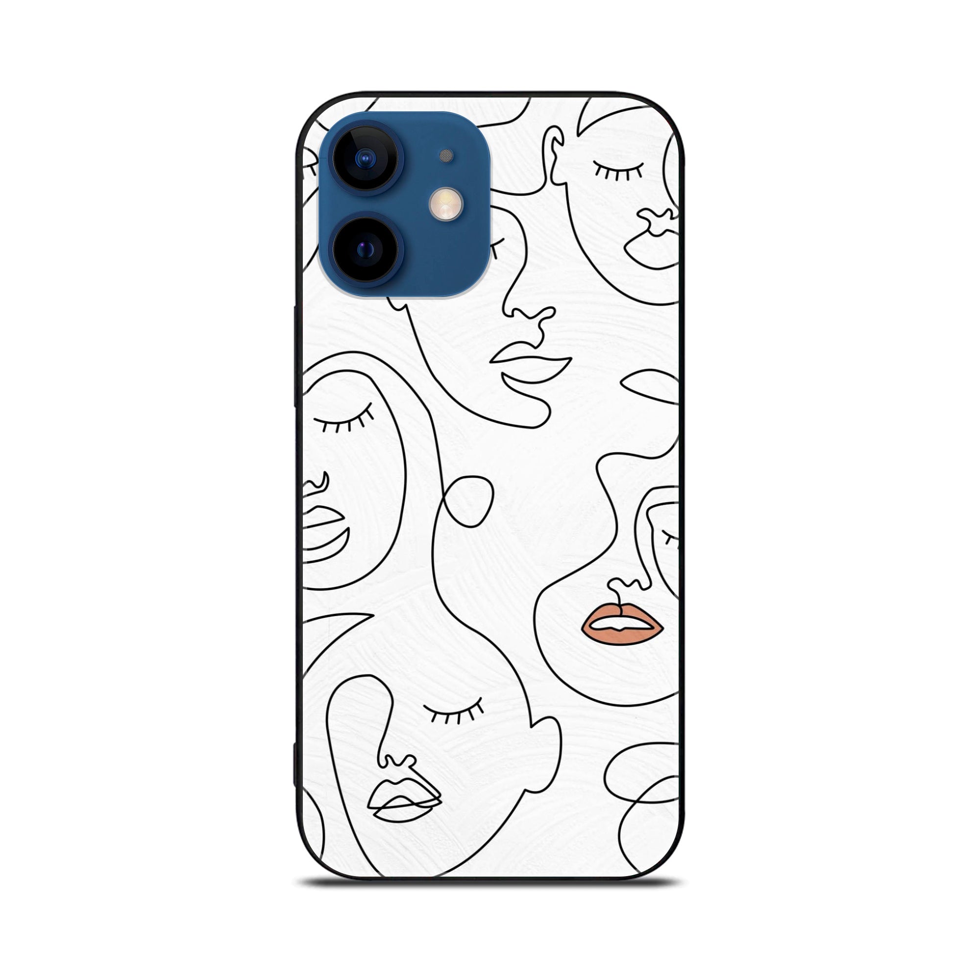 iPhone 11 Girl Line Art Premium Printed Glass soft Bumper shock Proof Case