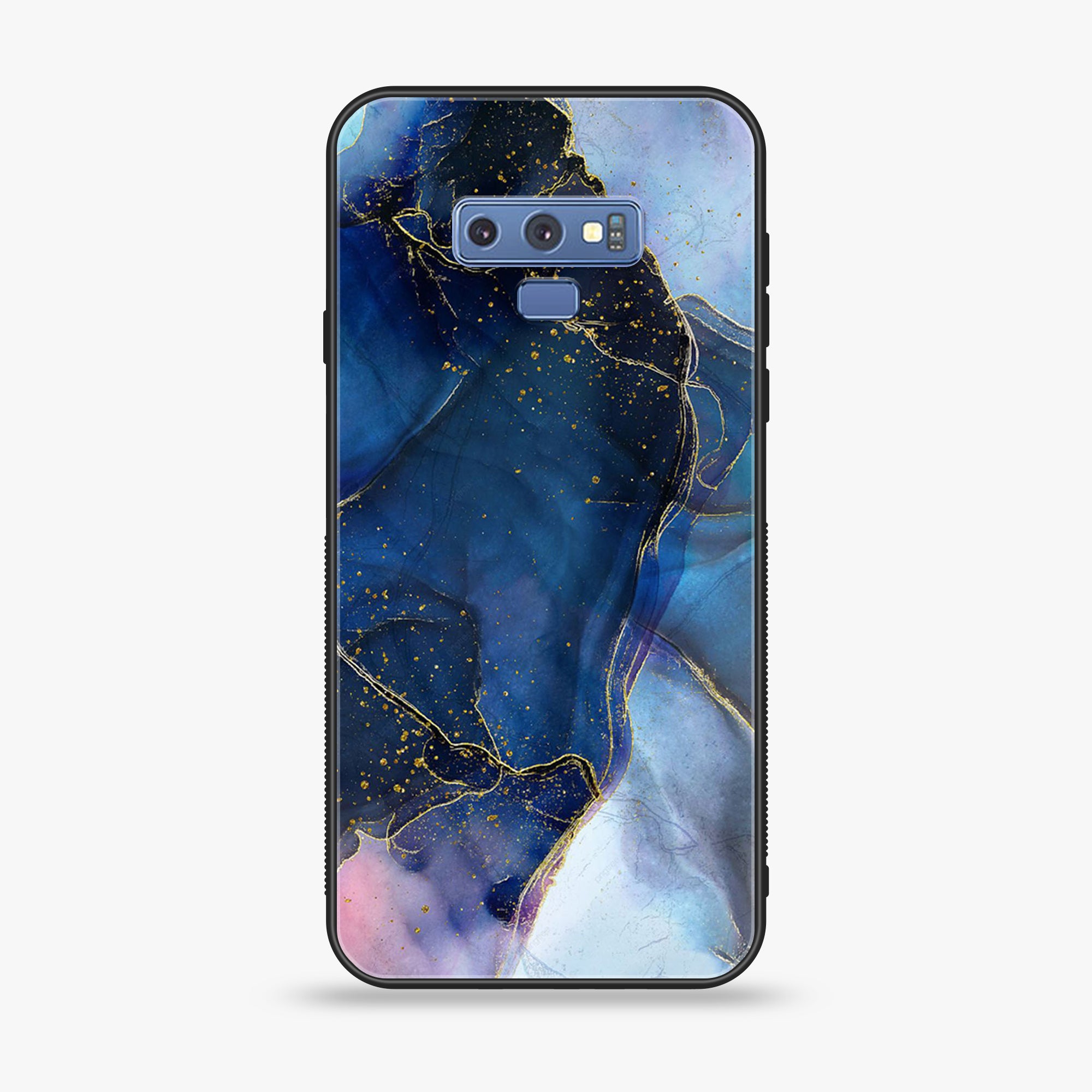 Samsung Galaxy Note 9 - Blue Marble Series - Premium Printed Glass soft Bumper shock Proof Case