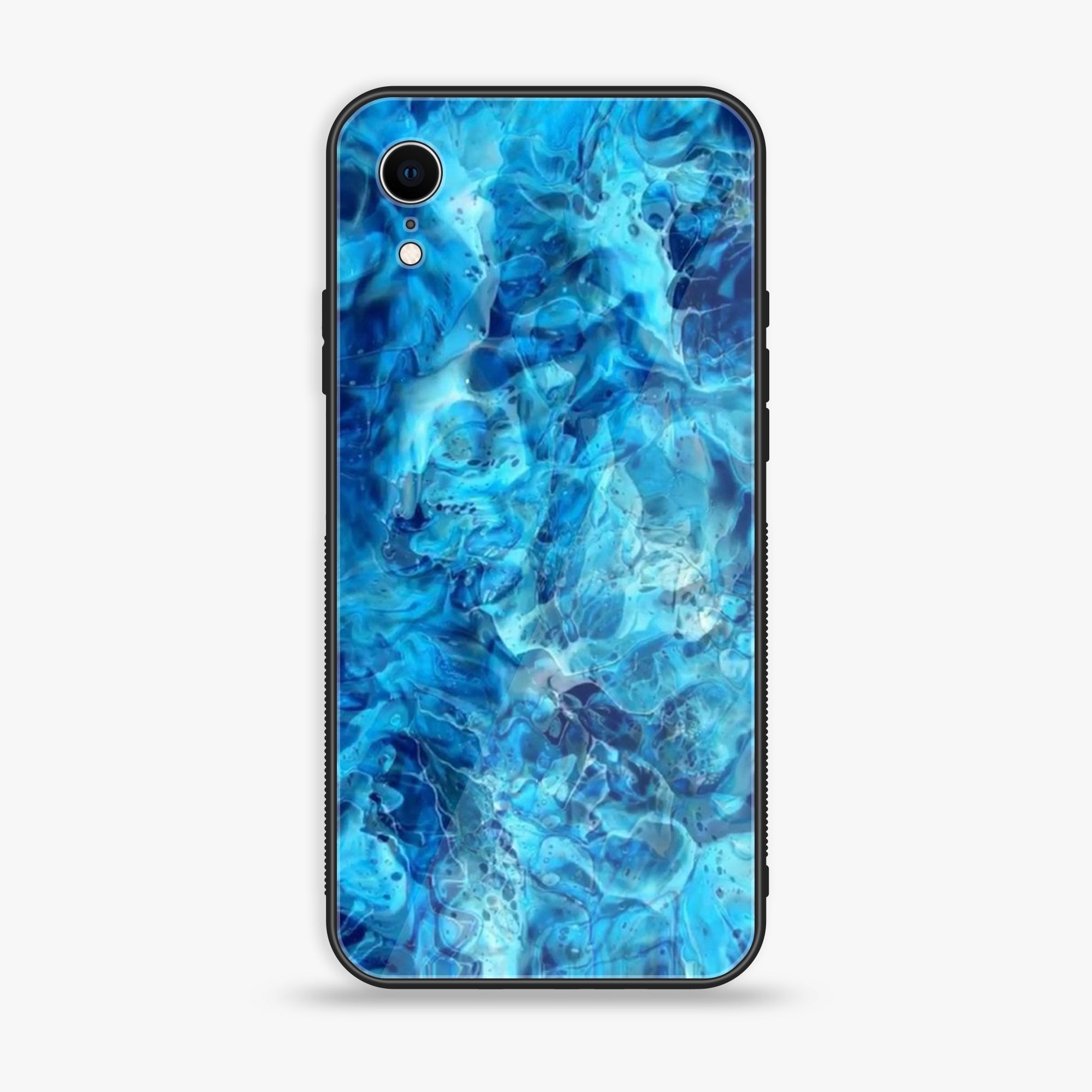 iPhone XR - Blue Marble Series - Premium Printed Glass soft Bumper shock Proof Case