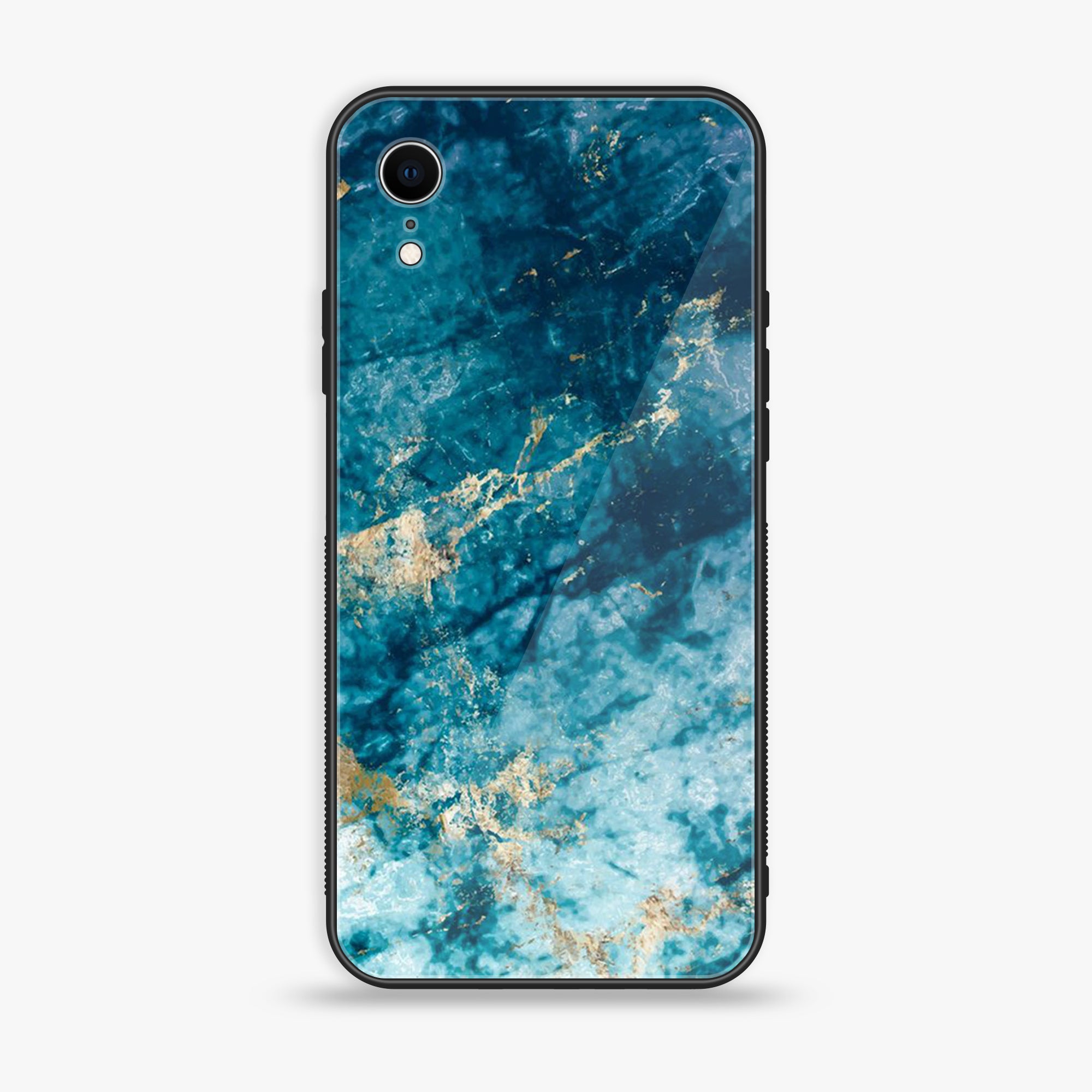 iPhone XR - Blue Marble Series - Premium Printed Glass soft Bumper shock Proof Case