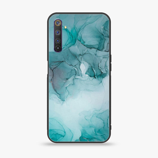 Realme 6 Pro - Blue Marble Design 3- Premium Printed Glass soft Bumper shock Proof Case CS-13236